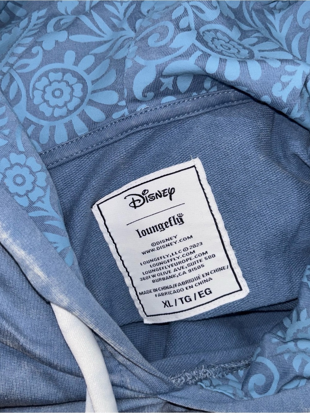 Loungefly Blue Mineral Wash Mickey Cowboy Western Graphic Hoodie Size XL - Picture 5 of 8